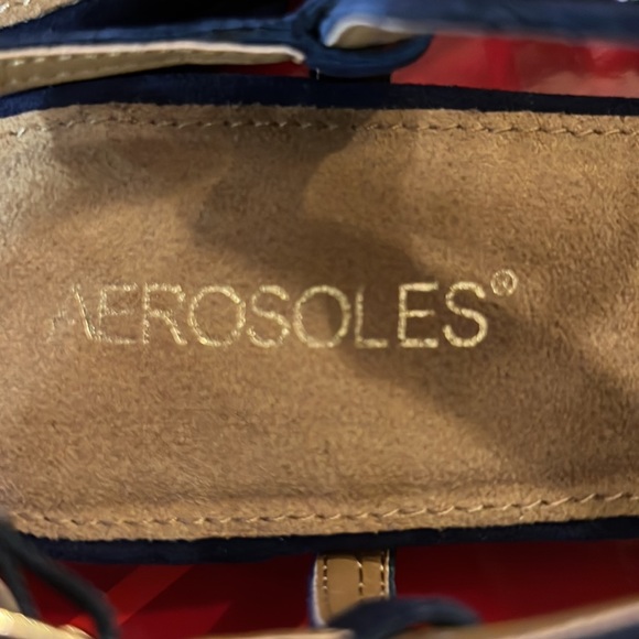 Aerosoles Downtown Black Suede Leather Open Toe Womens Size 10 - Picture 5 of 7